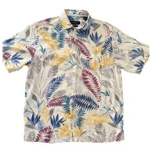 Tommy Bahama Shirt Mens Small Tropical Floral Silk‎ Blend Hawaiian